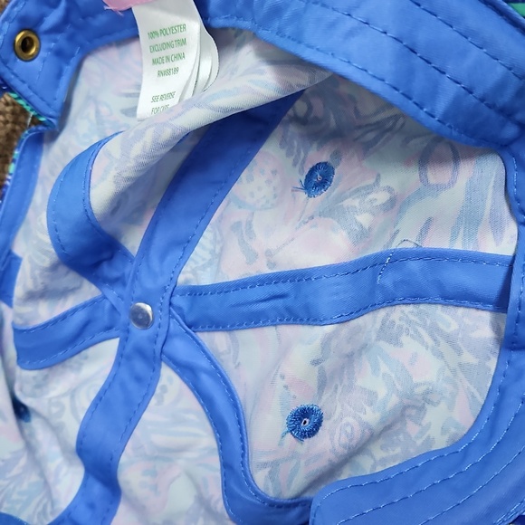 Lilly Pulitzer Run Around Hat Blues Purple Green Yoga Tennis Womens - Picture 5 of 7